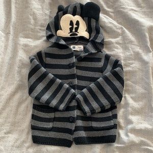 BabyGap Mickey striped cotton cardigan